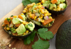Mexican Thanksgiving salad - Avocado and roasted Yam